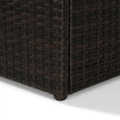 Brown Wicker Ottoman for Outdoor Seating with Lightweight Design
