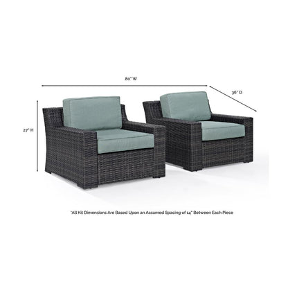 Beaufort 2Pc Wicker Outdoor Chair Set - 2 Chairs