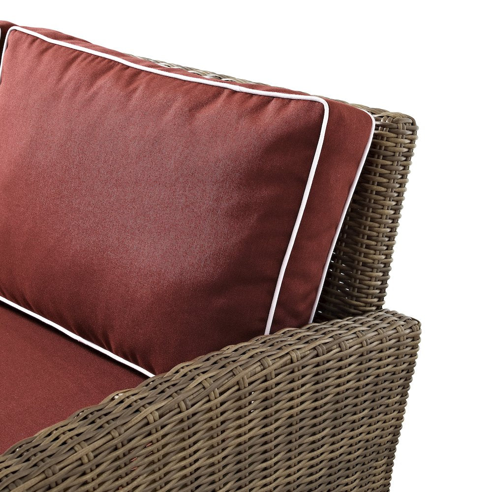 5Pc Outdoor Sectional Set W/Fire Table, Right&Left Loveseat,Corner&Center Chairs