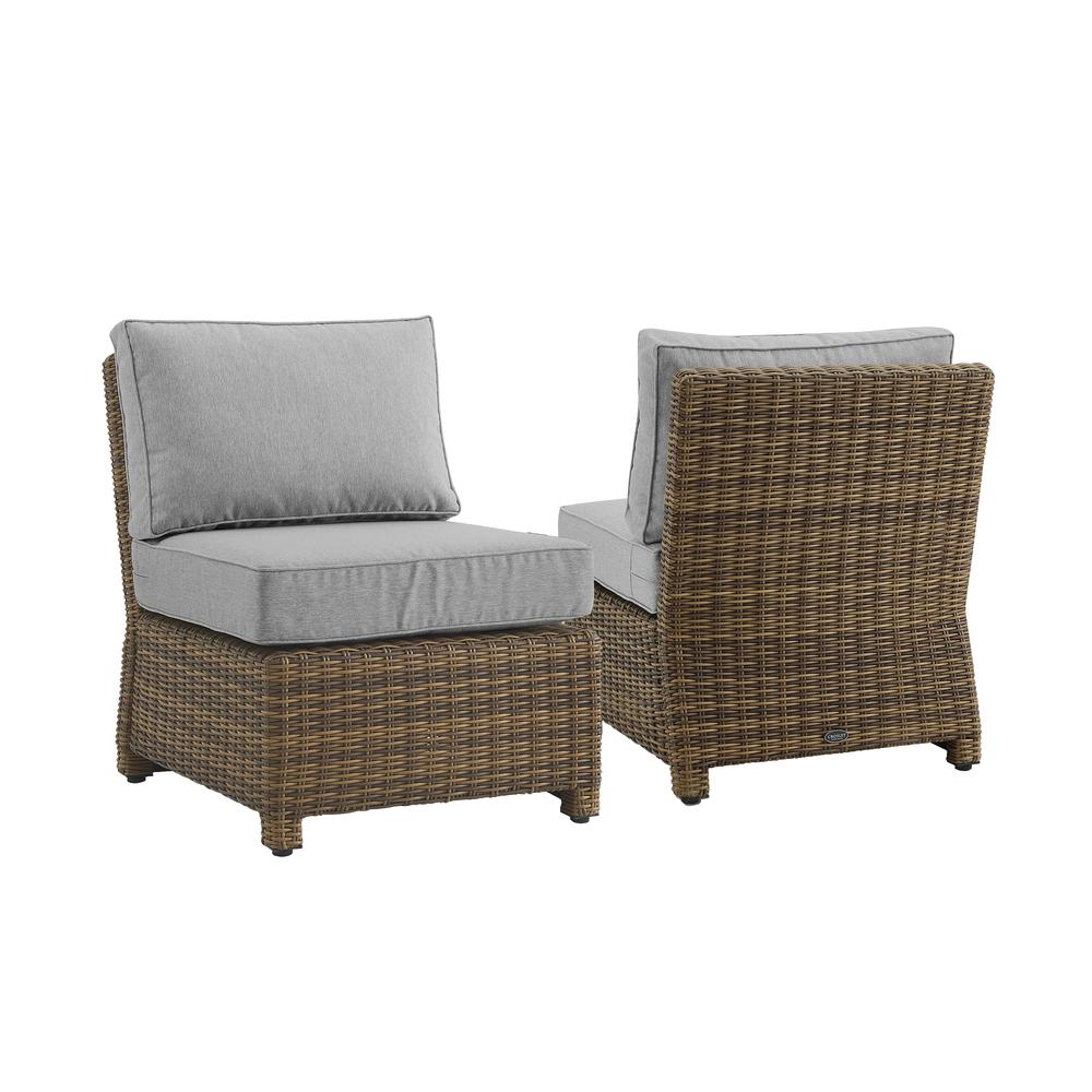 Bradenton 2Pc Armless Wicker Outdoor Chair Set - 2 Armless Chairs