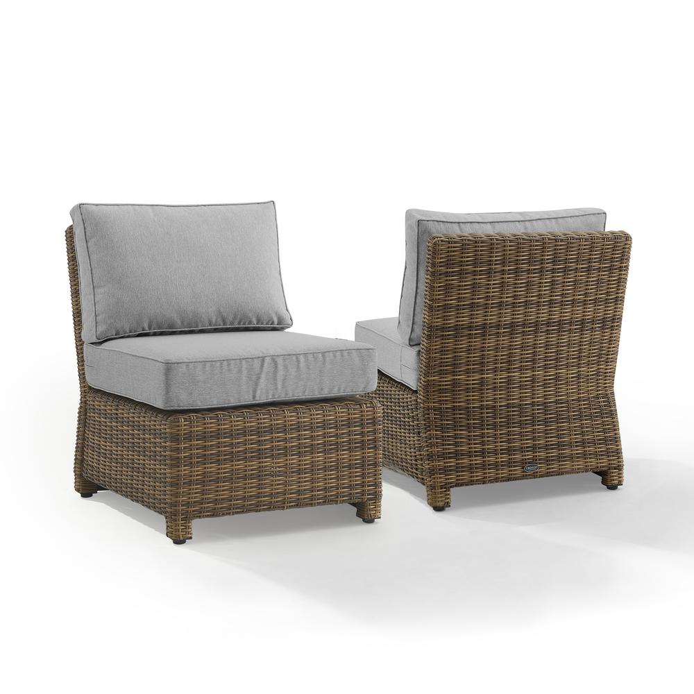 Bradenton 2Pc Armless Wicker Outdoor Chair Set - 2 Armless Chairs