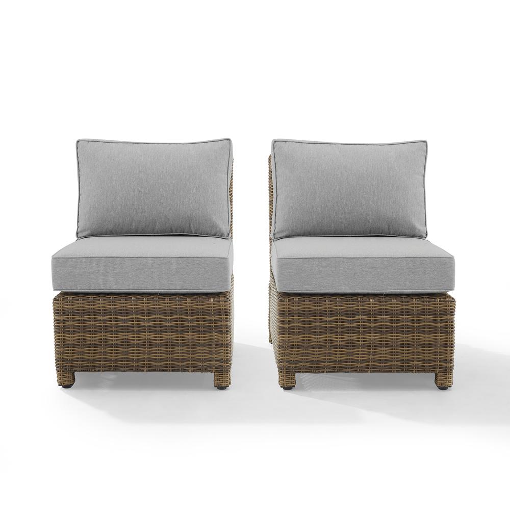 Bradenton 2Pc Armless Wicker Outdoor Chair Set - 2 Armless Chairs
