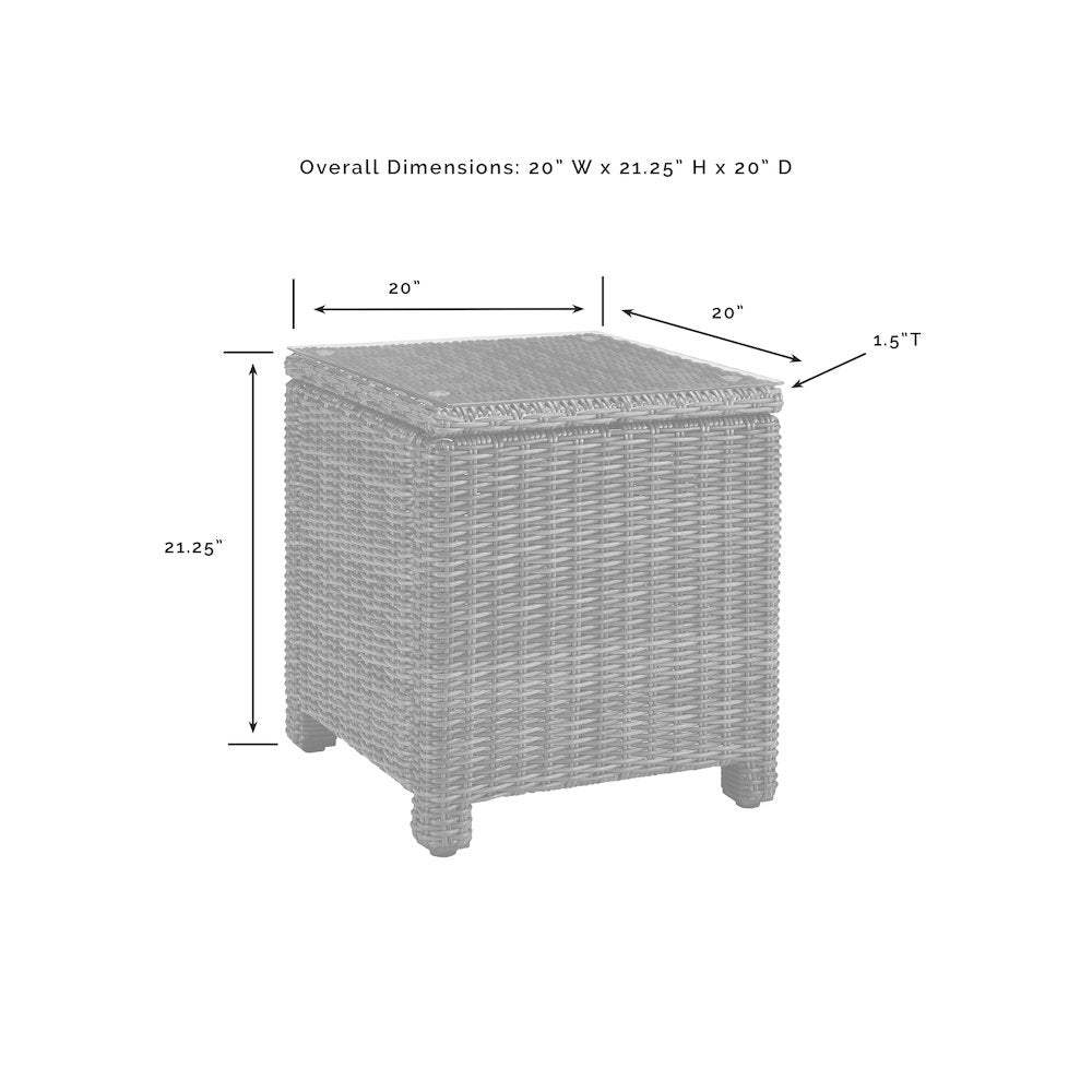 Bradenton 3Pc Armless Wicker Outdoor Chair Set - Side Table & 2 Armless Chairs