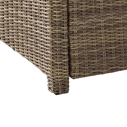 Wicker Outdoor Chair and Ottoman Set with Gray Cushions for Patio Relaxation
