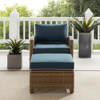 Bradenton 2Pc Wicker Outdoor Chair Set - Armchair & Ottoman