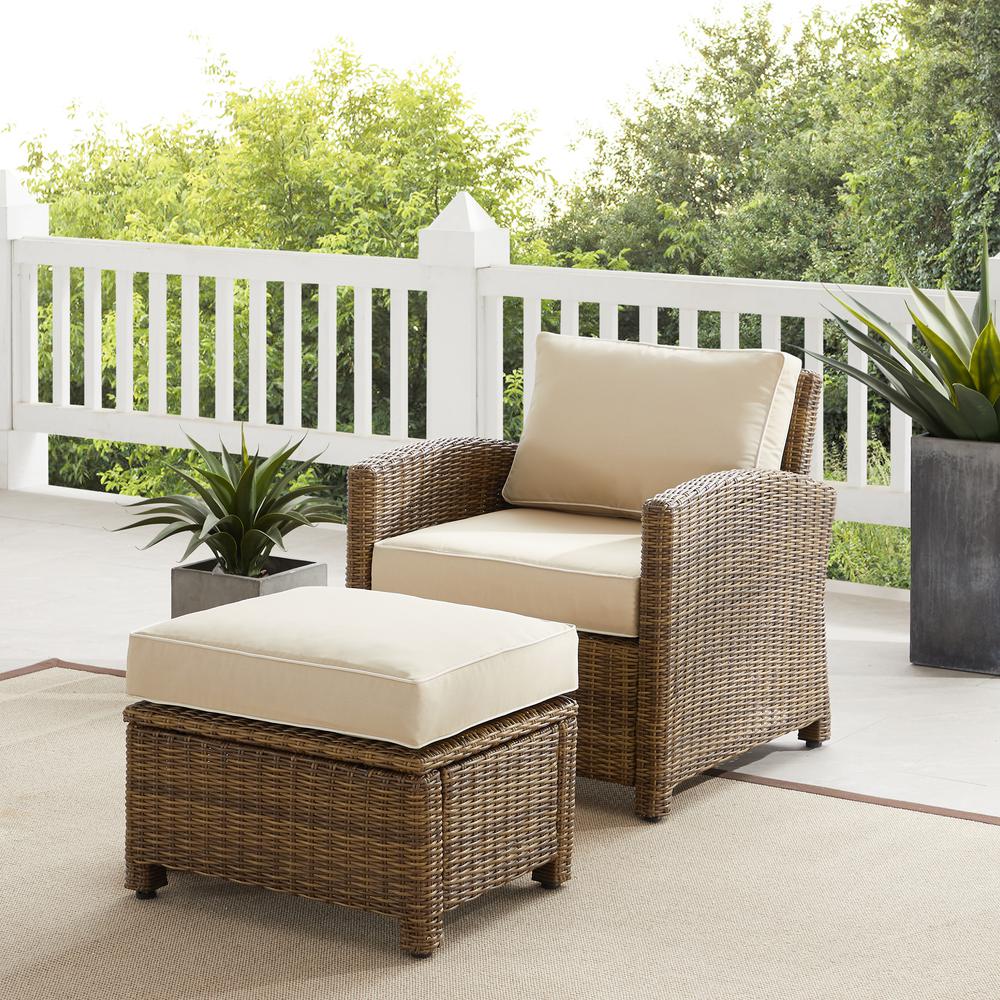 Bradenton 2Pc Wicker Outdoor Chair Set - Armchair & Ottoman