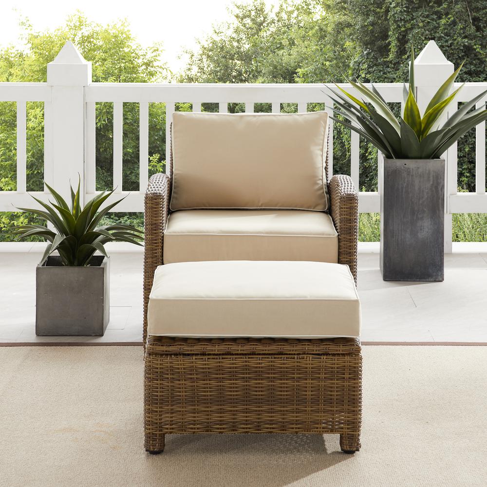Bradenton 2Pc Wicker Outdoor Chair Set - Armchair & Ottoman