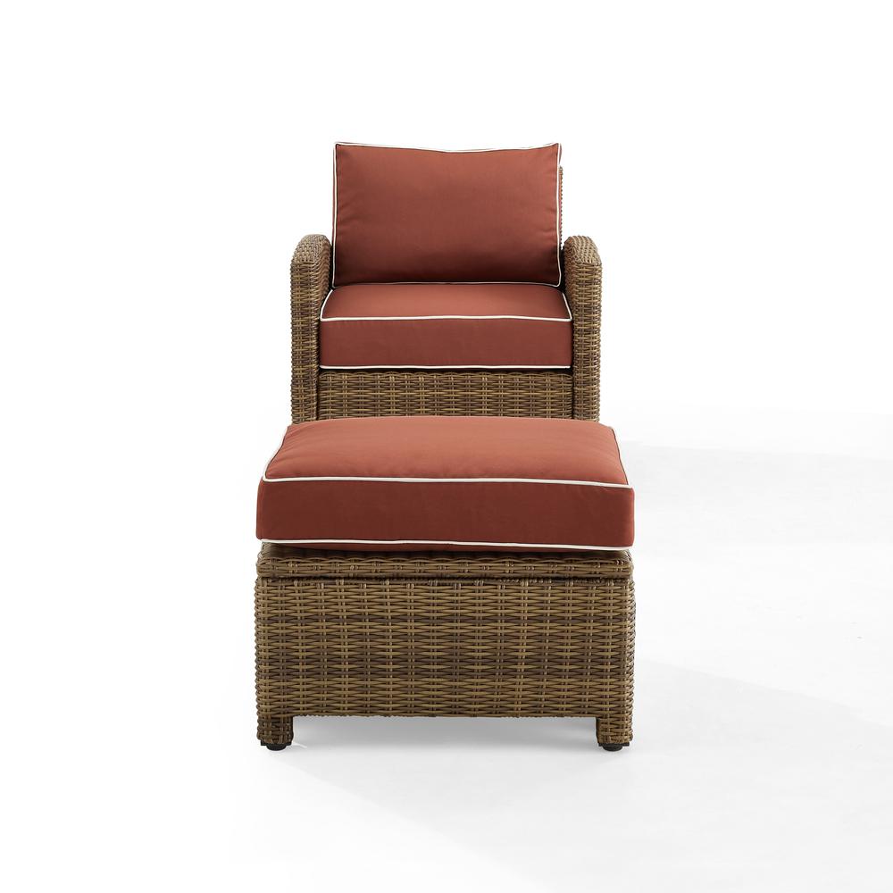 Bradenton 2Pc Wicker Outdoor Chair Set - Armchair & Ottoman