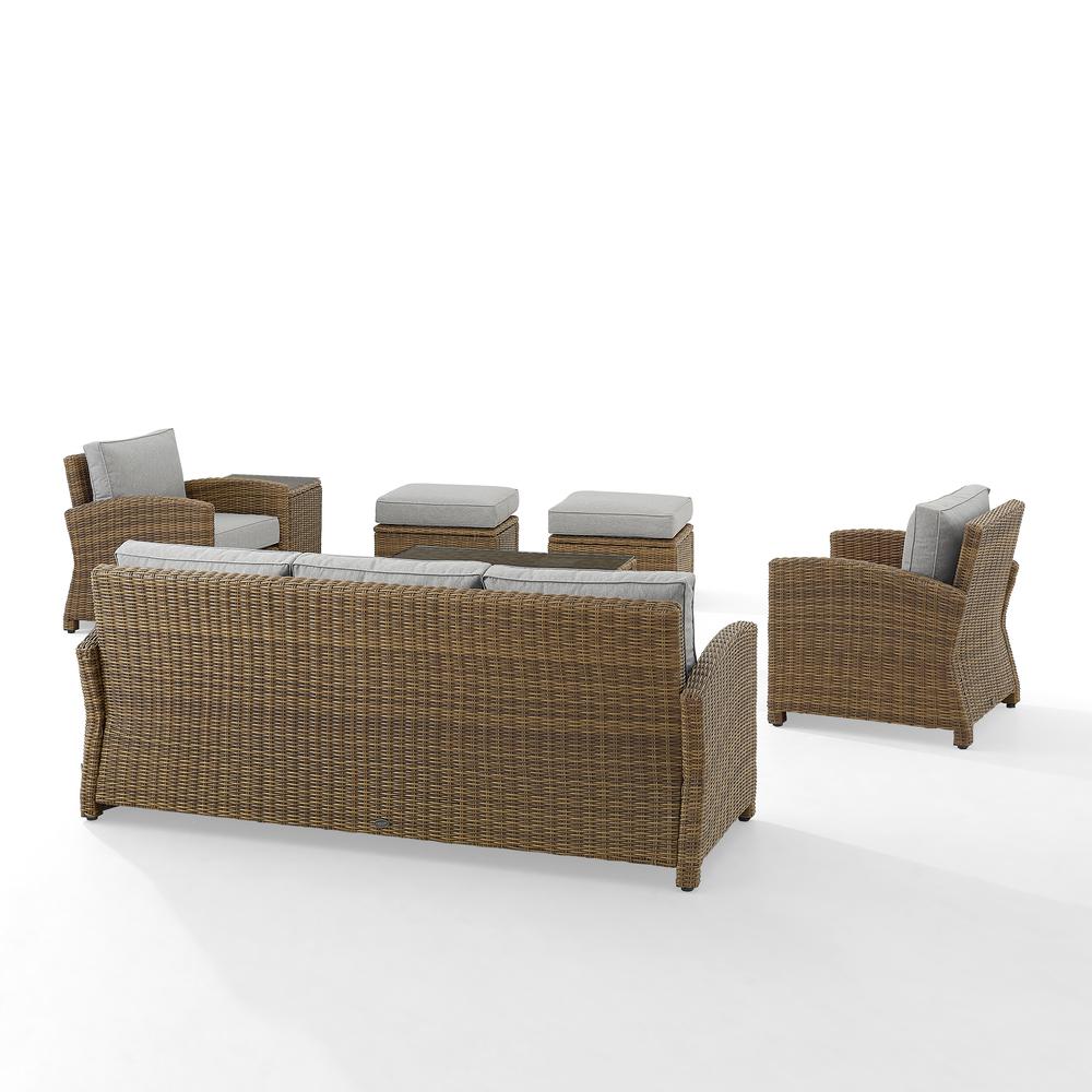 7Pc Outdoor Sofa Furniture Set, Sofa, Coffee&Side Table, 2 Armchairs, 2 Ottomans