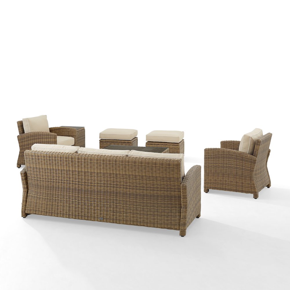7Pc Outdoor Sofa Furniture Set, Sofa, Coffee&Side Table, 2 Chairs, 2 Ottomans