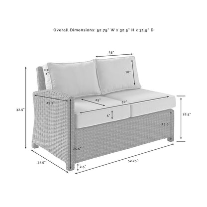 Brown Wicker Patio Sectional Outdoor Furniture 4 Piece Set with Sofa Ottomans