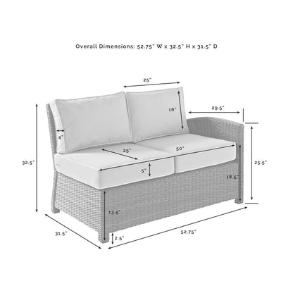 Brown Wicker Patio Sectional Outdoor Furniture 4 Piece Set with Sofa Ottomans