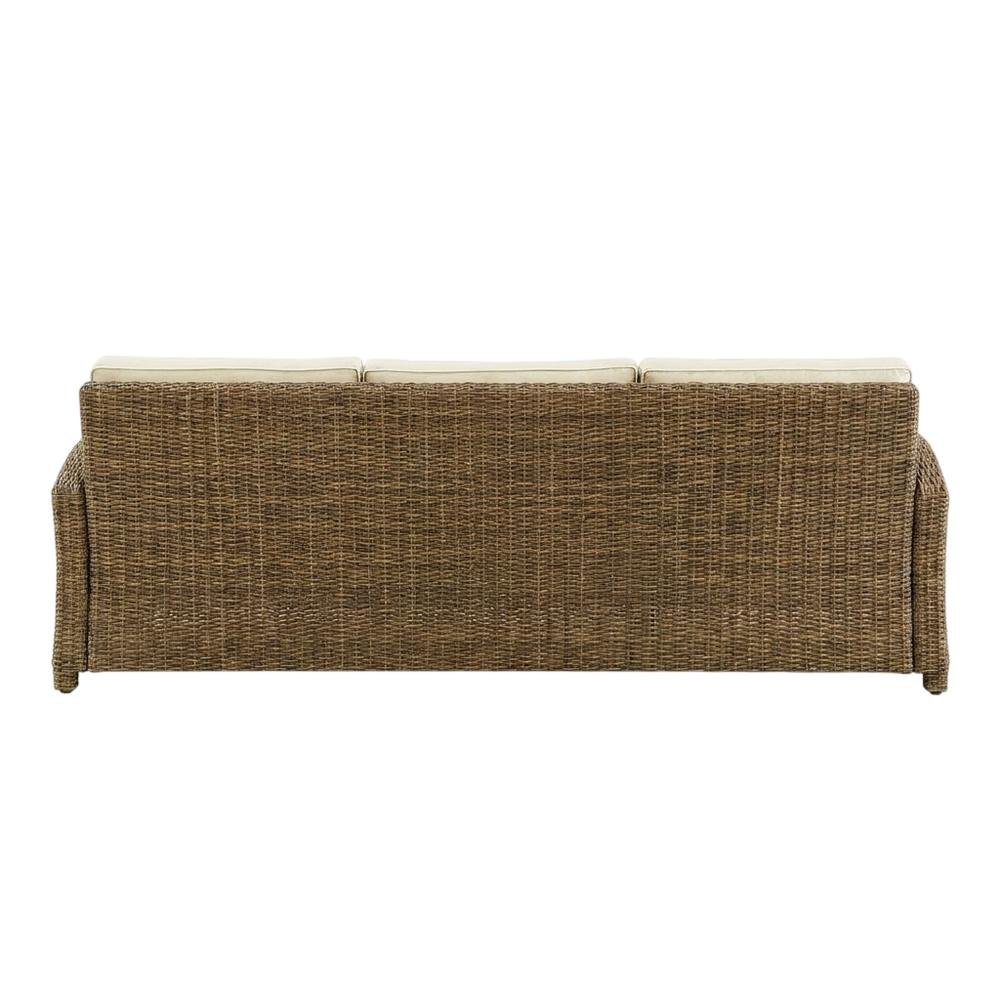 Weathered Brown 4-Piece Outdoor Sectional Sofa Set with Ottomans