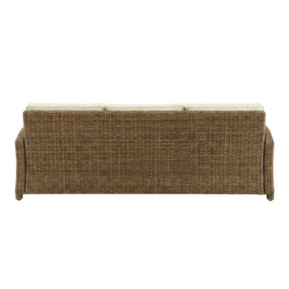 Weathered Brown 4-Piece Outdoor Sectional Sofa Set with Ottomans