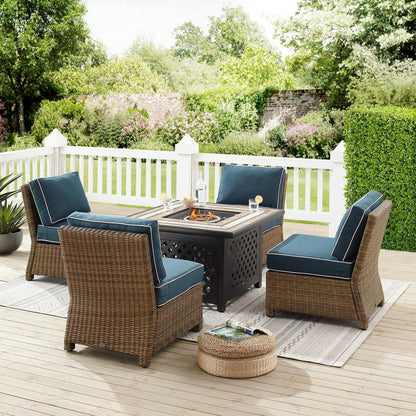 Bradenton 5Pc Outdoor Chair Set W/ Fire Table, Tucson Fire Table, 4 Chairs