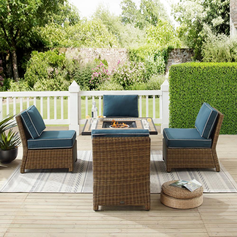 Bradenton 5Pc Outdoor Chair Set W/ Fire Table, Tucson Fire Table, 4 Chairs