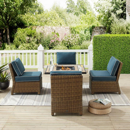 Bradenton 5Pc Outdoor Chair Set W/ Fire Table, Tucson Fire Table, 4 Chairs