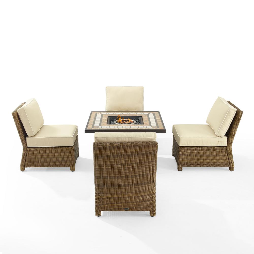 Bradenton 5Pc Outdoor Chair Set W/ Fire Table, Tucson Fire Table, 4 Chairs