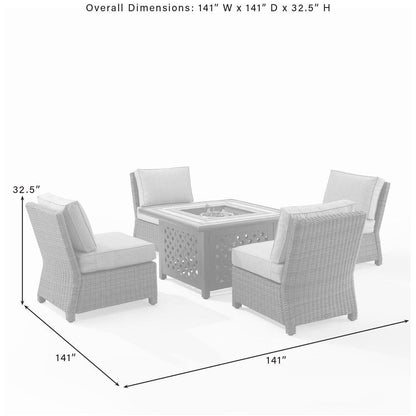 Bradenton 5Pc Outdoor Chair Set W/ Fire Table, Tucson Fire Table, 4 Chairs