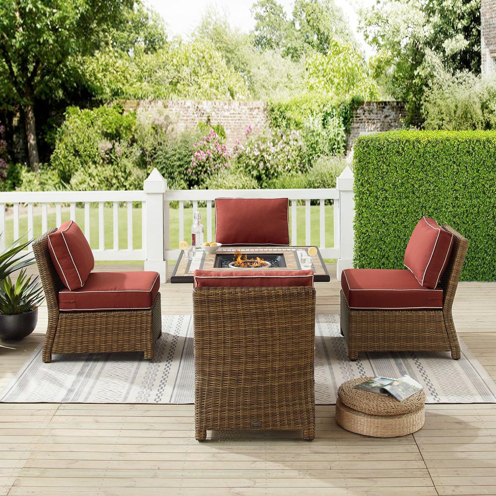 Bradenton 5Pc Outdoor Chair Set W/ Fire Table, Tucson Fire Table, 4 Chairs