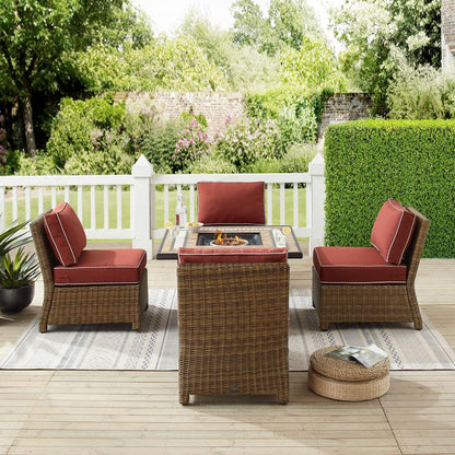 Bradenton 5Pc Outdoor Chair Set W/ Fire Table, Tucson Fire Table, 4 Chairs