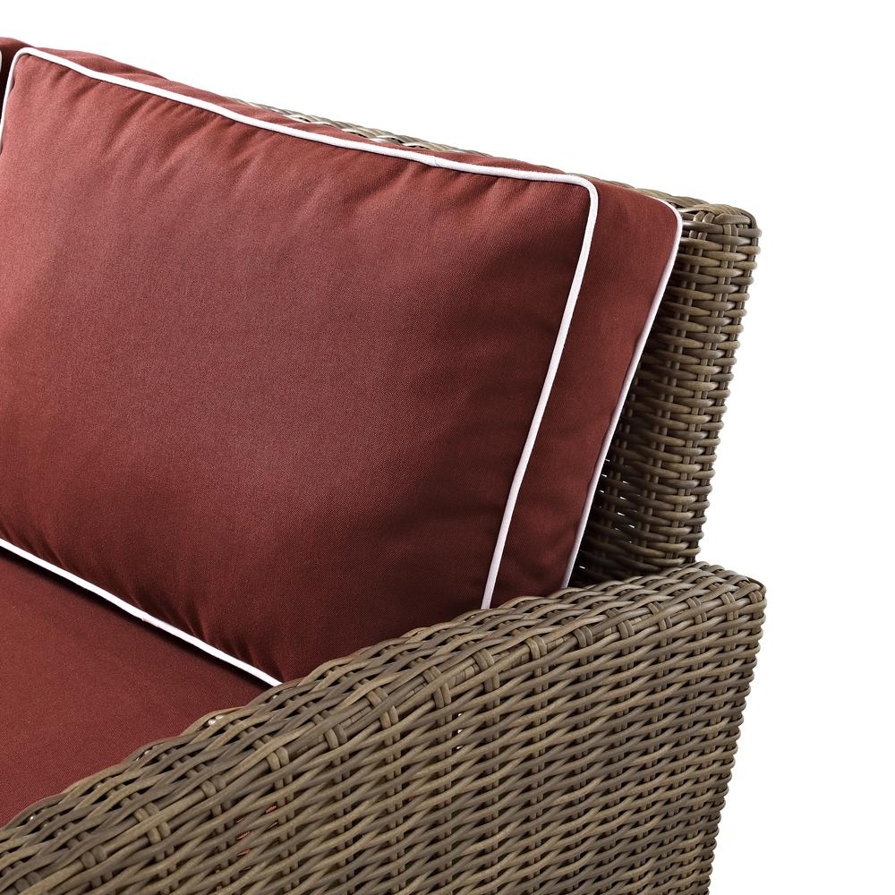 5Pc Outdoor Swivel Rocker Sofa Set W/Fire Table, Sofa, Side Table, 2 Rockers