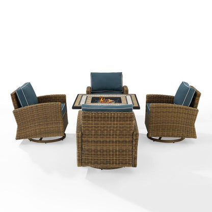 Bradenton 5Pc Outdoor Rocker Set W/ Fire Table, Tucson Fire Table & 4 Rockers