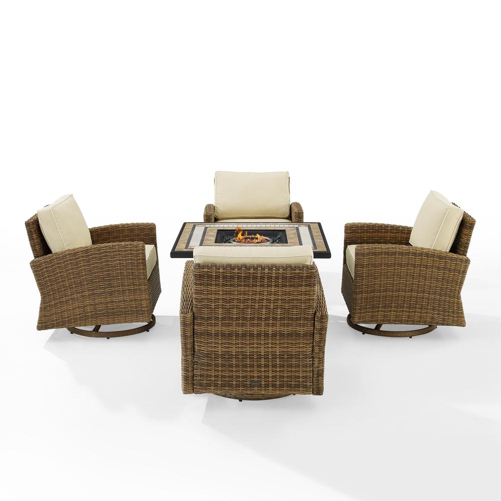 Bradenton 5Pc Outdoor Rocker Set W/ Fire Table, Tucson Fire Table & 4 Rockers