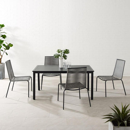Fenton 5Pc Wicker Outdoor Dining Set - Table & 4 Chairs