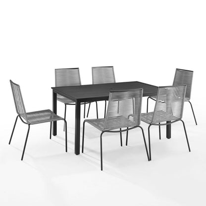 Fenton 7Pc Wicker Outdoor Dining Set - Table & 6 Chairs