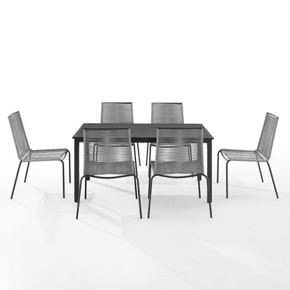 Fenton 7Pc Wicker Outdoor Dining Set - Table & 6 Chairs