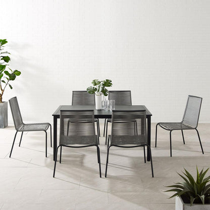 Fenton 7Pc Wicker Outdoor Dining Set - Table & 6 Chairs