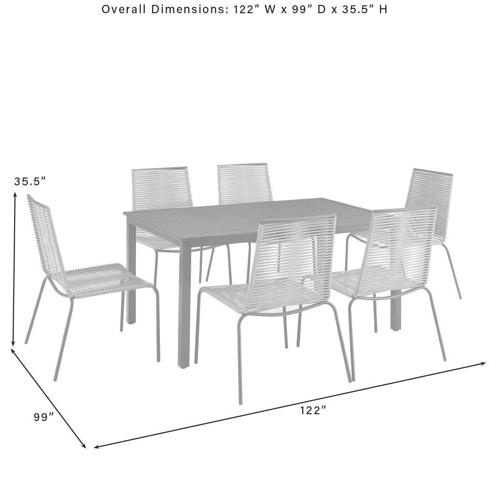 Fenton 7Pc Wicker Outdoor Dining Set - Table & 6 Chairs