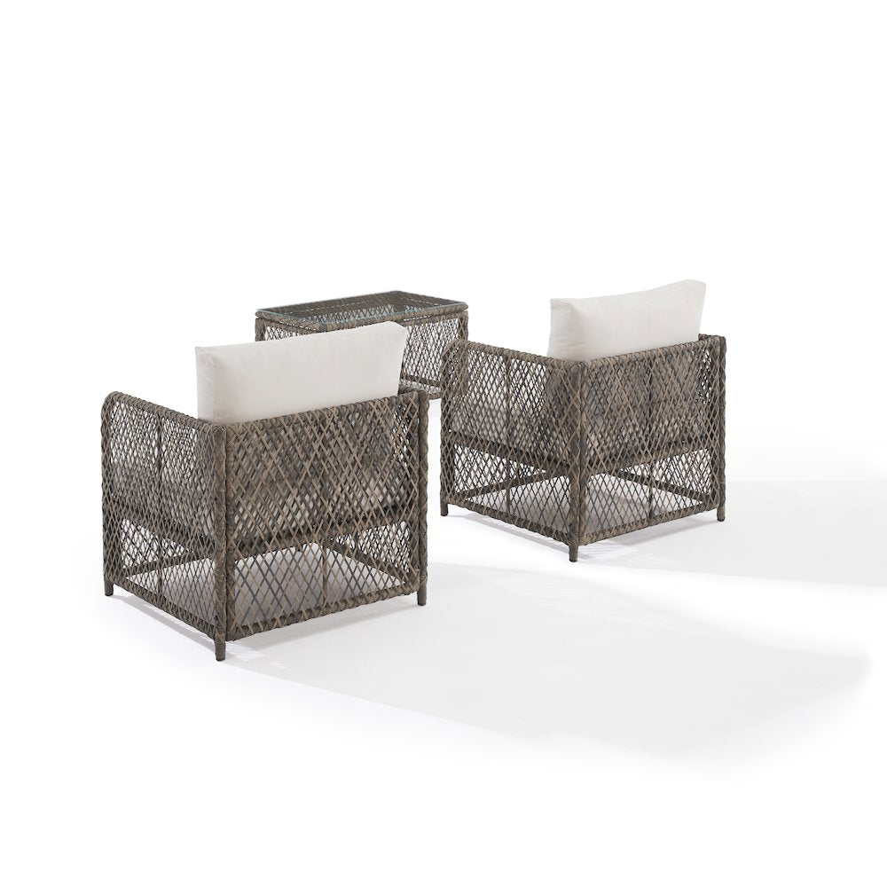 Granite Bay 3-Piece Wicker Outdoor Chair Set - Coffee Table & 2 Chairs