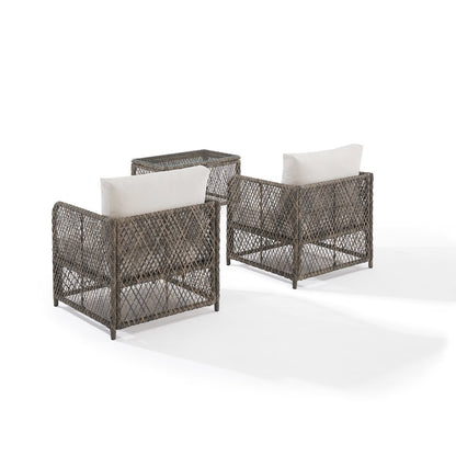 Granite Bay 3-Piece Wicker Outdoor Chair Set - Coffee Table & 2 Chairs