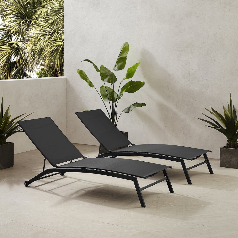 Weaver 2-Piece Outdoor Chaise Lounge Set - 2 Lounge Chairs