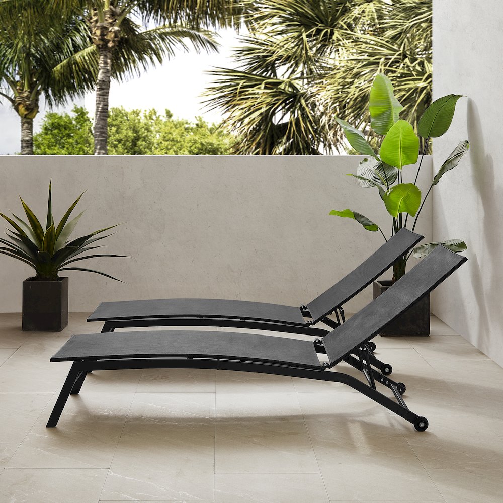 Weaver 2-Piece Outdoor Chaise Lounge Set - 2 Lounge Chairs