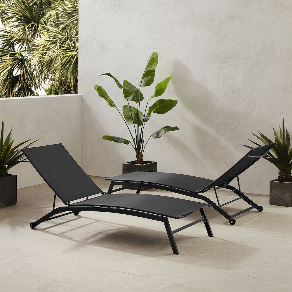Weaver 2-Piece Outdoor Chaise Lounge Set - 2 Lounge Chairs
