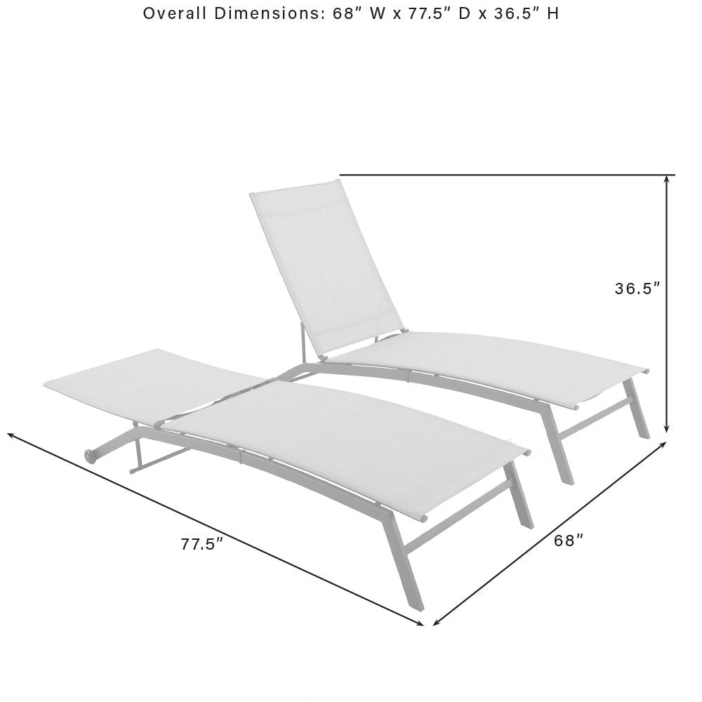 Weaver 2-Piece Outdoor Chaise Lounge Set - 2 Lounge Chairs