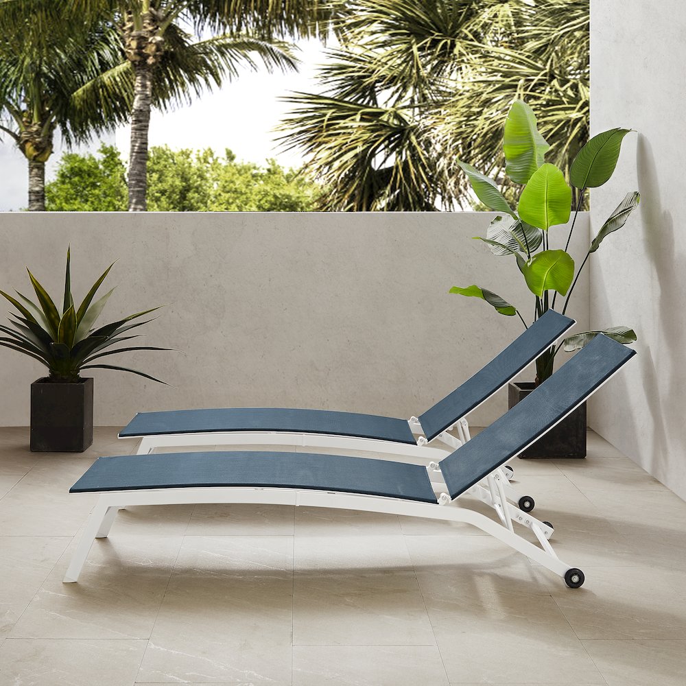 Weaver 2-Piece Outdoor Chaise Lounge Set - 2 Lounge Chairs