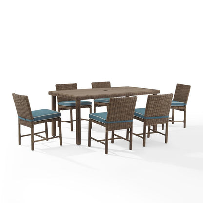 Bradenton 7Pc Wicker Outdoor Dining Set - Dining Table & 6 Dining Chairs
