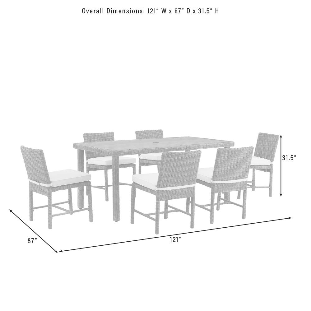 Bradenton 7Pc Wicker Outdoor Dining Set - Dining Table & 6 Dining Chairs