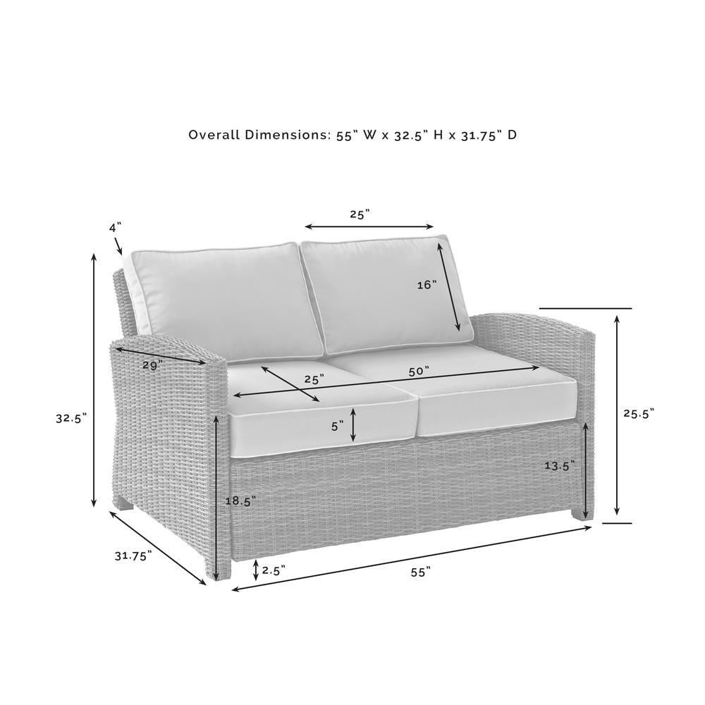 Brown 4 Piece Patio Furniture Set with 2 Chairs, Loveseat, Table, Sand Cushions