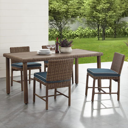 Bradenton 5Pc Wicker Outdoor Dining Set - Dining Table & 4 Dining Chairs