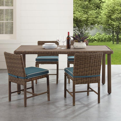 Bradenton 5Pc Wicker Outdoor Dining Set - Dining Table & 4 Dining Chairs