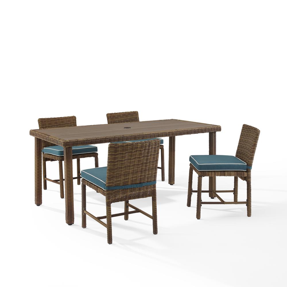 Bradenton 5Pc Wicker Outdoor Dining Set - Dining Table & 4 Dining Chairs