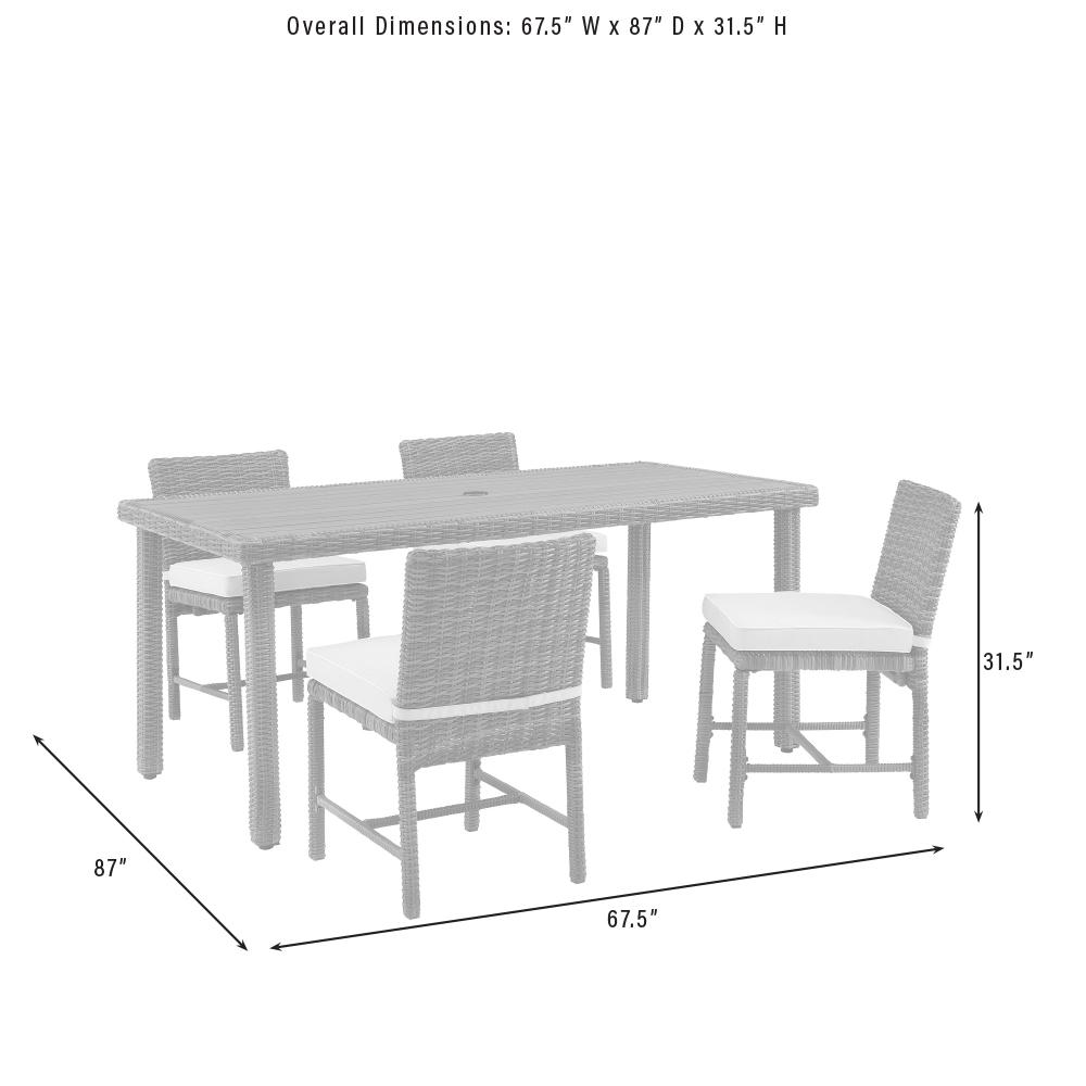 Bradenton 5Pc Wicker Outdoor Dining Set - Dining Table & 4 Dining Chairs