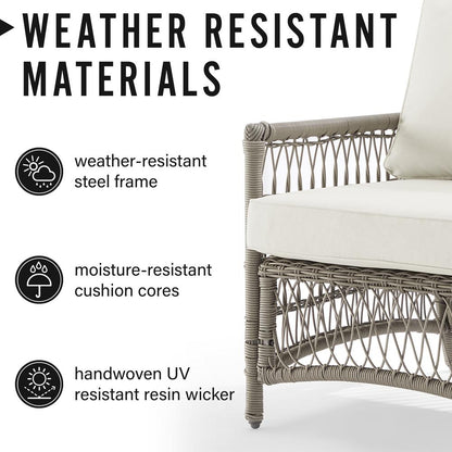 Thatcher 2Pc Outdoor Sofa Patio Furniture Set, Sofa & Coffee Table Ottoman