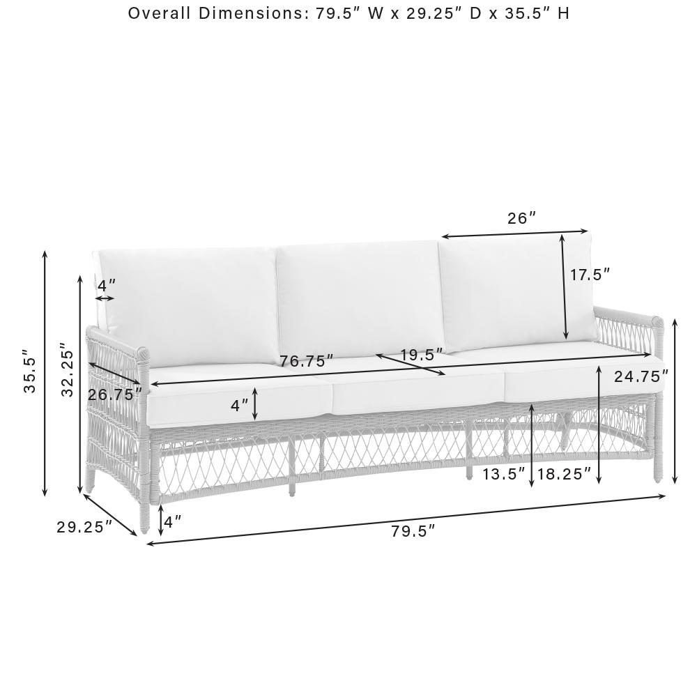 Thatcher 2Pc Outdoor Sofa Patio Furniture Set, Sofa & Coffee Table Ottoman
