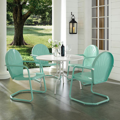 Griffith 5Pc Round Retro Outdoor Dining Set - Table & 4 Chairs